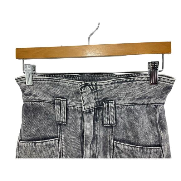 Blank NYC High Rise Shorts Denim Paper Bag Waist 25 Black Stone Wash Revolve y2k - Picture 4 of 6